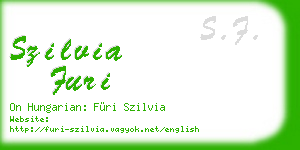 szilvia furi business card