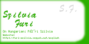 szilvia furi business card